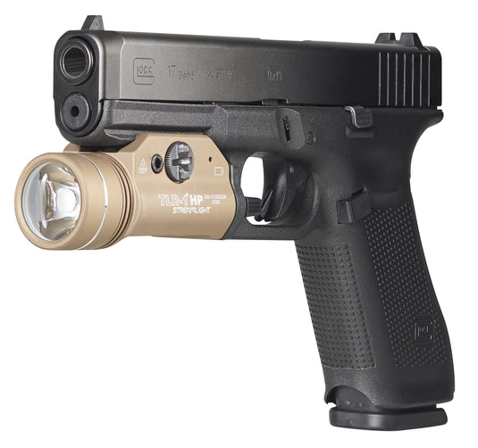 TLR-1 HP – Includes rail locating keys and (2) CR123A lithium batteries – FDE