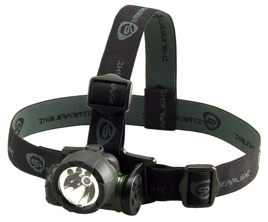 Trident Div. 2 with White and Green LEDs - Includes Alkaline batteries, rubber & elastic straps - Green