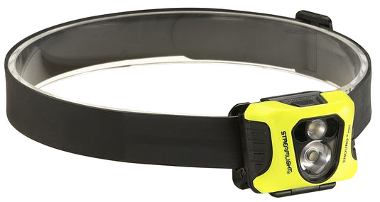 Enduro Pro - White/Red LEDs - Includes (3) "AAA" Alkaline batteries, rubber hard hat strap, elastic head strap, 3M® Dual Lock® - Box - Yellow