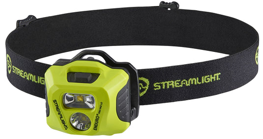 Enduro Pro HAZ-LO - Includes (3) "AAA" Alkaline batteries, rubber hard hat strap, elastic head strap, 3M® Dual Lock® - Box - Yellow