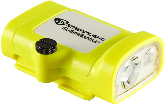 SL-SideSaddle - Includes hard hat mount kit (baseplate, slot strap, universal Y-strap) and (3) AAA alkaline batteries - Box - Yellow