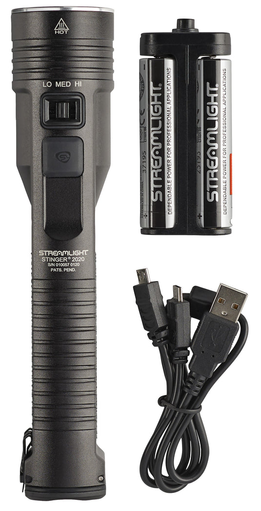 Stinger 2020 - Without charger - includes "Y" USB cord - Black