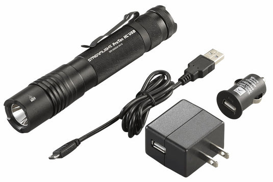 ProTac HL USB - 120V AC/12V DC - Includes USB cord and nylon holster - Black