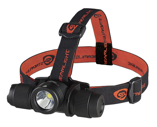 ProTac 2.0 Headlamp - Includes SL-B50 battery pack, USB-C cord, elastic head strap, and rubber hard hat strap - Black