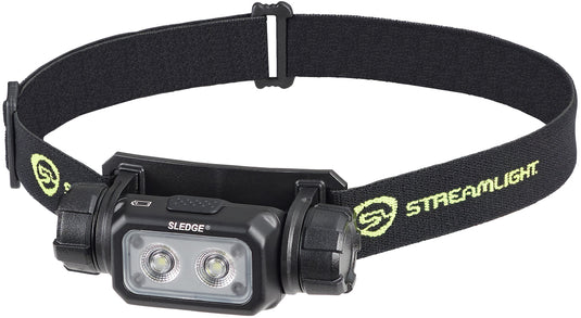 Sledge Headlamp - Includes elastic and rubber hard hat headstrap, (1) SL-B26 battery pack and USB-C cord - Black