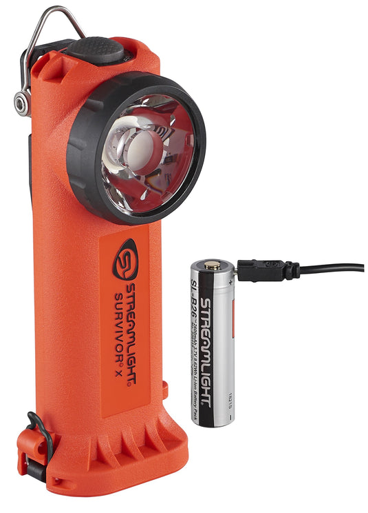 Survivor X USB - Includes 22" (55.88 cm) USB cord and battery carrier - Orange