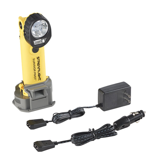 Survivor Pivot - 120V/100V AC/12V DC (Alkaline battery carrier not included) - Yellow