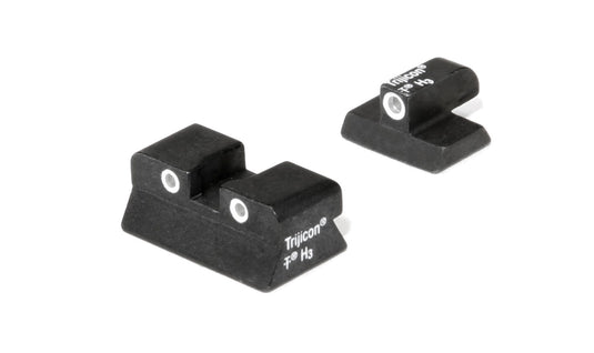 Trijicon Bright & Tough™ Night Sight Set with White Outline/Green Tritium Front and White Outline/Orange Tritium Rear — for Browning Hi-Power