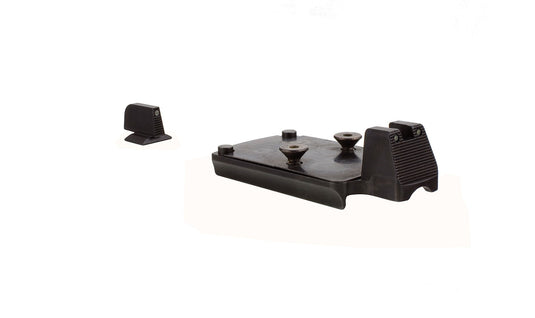 Trijicon RMR® Mount w/ Integrated Bright & Tough™ Night Sights - 1911, Black Front/Black Rear Outline