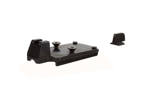 Trijicon RMR® Mount w/ Integrated Bright & Tough™ Night Sights - 1911, Black Front/Black Rear Outline - Yellow Tritium