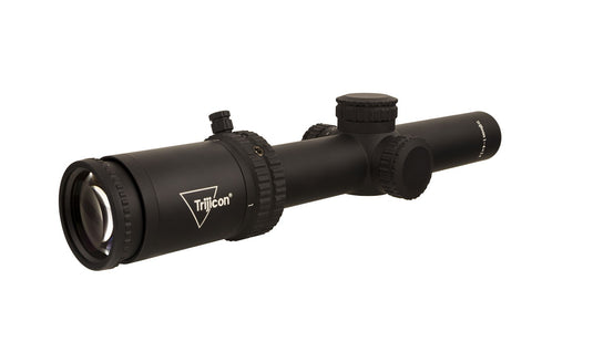 Credo® 1-4x24 Second Focal Plane (SFP) Riflescope w/ Red MRAD Ranging, 30mm Tube, Matte Black, Low Capped Adjusters