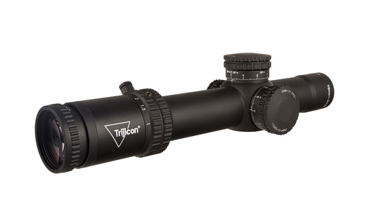 Credo® 1-8x28 First Focal Plane (FFP) Riflescope w/ Red/Green MRAD Segmented Circle, 34mm Tube, Matte Black, Exposed Locking Adjusters
