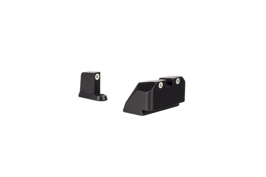 Trijicon® Suppressor/Optic Height Sight Set w/ White Front/White Rear & Green Lamps - for CZ P10 / P10c Optics Ready