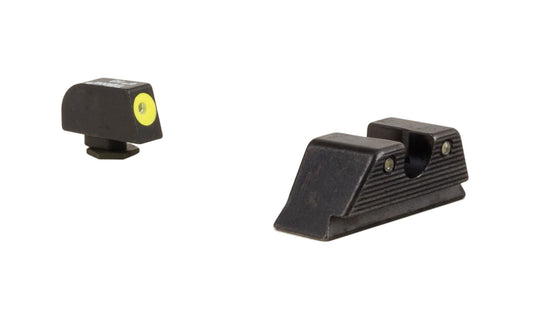 Trijicon HD™ Night Sight Set MOS Fit Rear— Yellow Front Outline for Glock® Models 17, 17L, 19, 22, 23, 24, 25,  26, 27, 28, 31, 32, 33, 34, 35, 37, 38 and 39