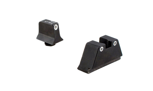 Trijicon® Suppressor/Optic Height Sight Set — White Front/White Rear with Green front Lamp and Orange Rear Lamps — for GLOCK® Models 17, 17L, 19, 22, 23, 24, 25, 26, 27, 28, 31, 32, 33, 34, 35, 37, 38, 39, and 45