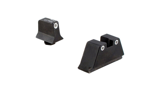 Trijicon® Suppressor/Optic Height Sight Set — White Front/White Rear with Green front Lamp and Yellow Rear Lamps — for GLOCK® Models 17, 17L, 19, 22, 23, 24, 25, 26, 27, 28, 31, 32, 33, 34, 35, 37, 38, 39, and 45