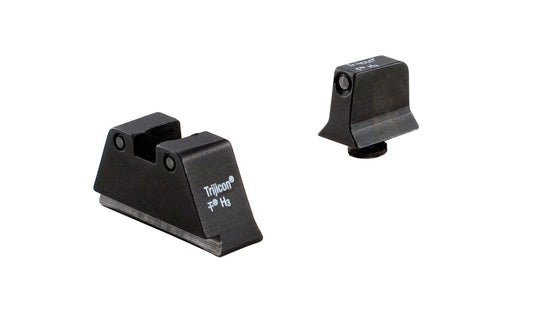Trijicon® Suppressor/Optic Height Sight Set with Black Outline/Green Tritium Front and Black Outline/Yellow Tritium Rear — for GLOCK® Models 17, 17L, 19, 22, 23, 24, 25,  26, 27, 28, 31, 32, 33, 34, 35, 37, 38, 39, and 45