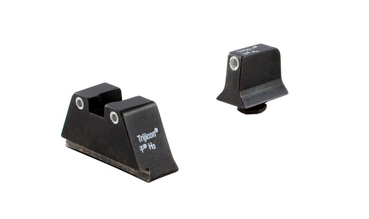 Trijicon® Suppressor/Optic Height Sight Set with White Outline/Green Tritium Front and White Outline/Orange Tritium Rear — for GLOCK® Models 20, 21, 29, 30, and 41 (including S and SF variants)