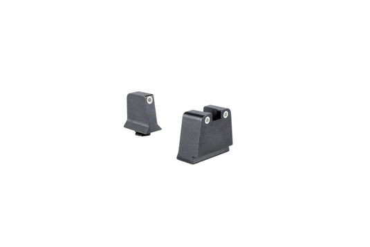 Trijicon® Suppressor/Optic Height Sight Set with White Front/White Rear & Green Lamps — for GLOCK® Models 42, 43, 43x, 43e, and 48