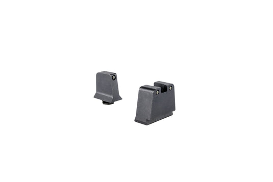 Trijicon® Suppressor/Optic Height Sight Set with Black Front/Black Rear & Green Lamps — for GLOCK® Models 42, 43, 43x, 43e, and 49