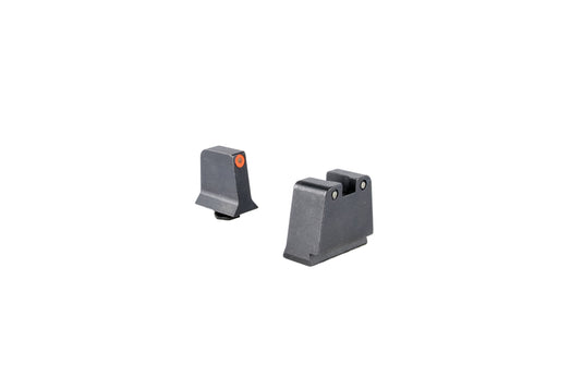 Trijicon® Suppressor/Optic Height Sight Set with Orange Front/Black Rear & Green Lamps — for GLOCK® Models 42, 43, 43x, 43e, and 50