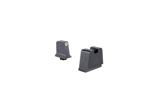 Trijicon® Suppressor/Optic Height Sight Set with White Front/Metal Rear & Green Front Lamp — for GLOCK® Models 42, 43, 43x, 43e, and 48