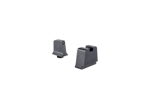 Trijicon® Suppressor/Optic Height Sight Set with Black Front/Metal Rear & Green Front Lamp — for GLOCK® Models 42, 43, 43x, 43e, and 48