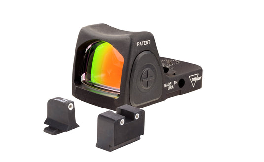 Trijicon Dual Defense™ Kit — 3.25 MOA Red RMR® Adjustable LED Type 2 with Bright & Tough™ Night Sight Suppressor Set — White Front/White Rear & Green Lamps — for SIG Sauer® 9mm/.357