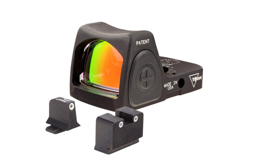 Trijicon Dual Defense™ Kit — 6.5 MOA Red RMR® Adjustable LED Type 2 with Bright & Tough™ Night Sight Suppressor Set — White Front/White Rear & Green Lamps — for SIG Sauer® 9mm/.357