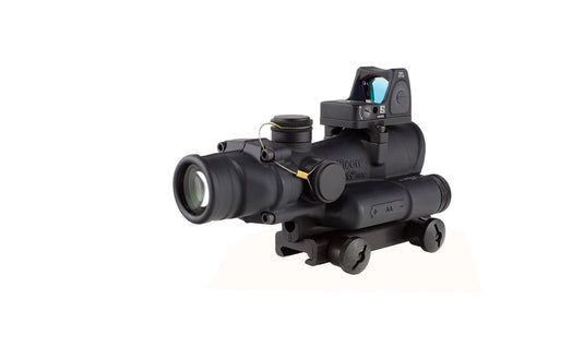 Trijicon ACOG® 4x32 Scope, LED Red Crosshair .223 Reticle w/ Colt® Knob Thumbscrew Mount & 3.25 MOA Red RMR® Adjustable LED Type 2