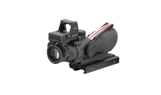Trijicon ACOG® 4x32 Scope, Dual Illuminated Red Crosshair .223 Reticle w/ Colt® Knob Thumbscrew Mount & 3.25 MOA Red RMR® Automatic LED Type 2
