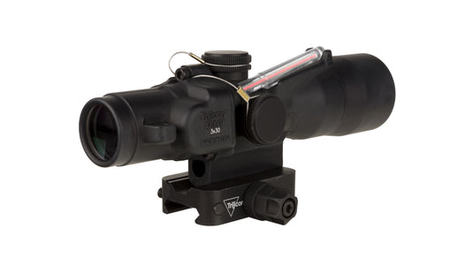Trijicon 3x30 Compact ACOG® Scope, Dual Illuminated Red Chevron .223/62gr. Ballistic Reticle w/ Mount with Trijicon Q-LOC™ Technology