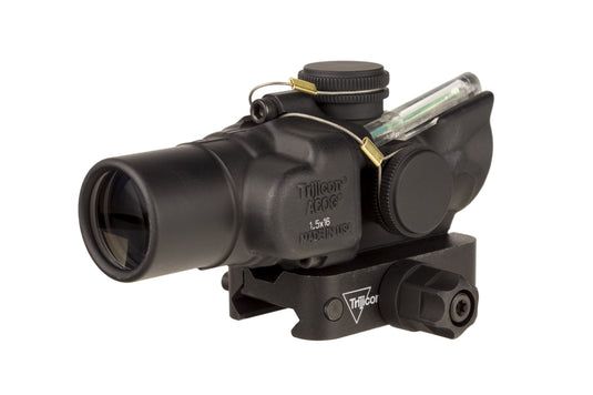 Trijicon 1.5x16S Compact ACOG® Scope Low Height, Dual Illuminated Green Ring &  2 MOA Center Dot Reticle w/ Mount with Trijicon Q-LOC™ Technology