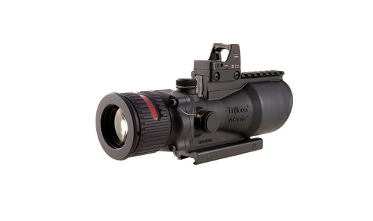 Trijicon ACOG® 6x48 Scope, Dual Illuminated Red Chevron .308 Reticle w/ Colt® Knob Thumbscrew Mount & 6.5 MOA Red RMR® Automatic LED Type 2