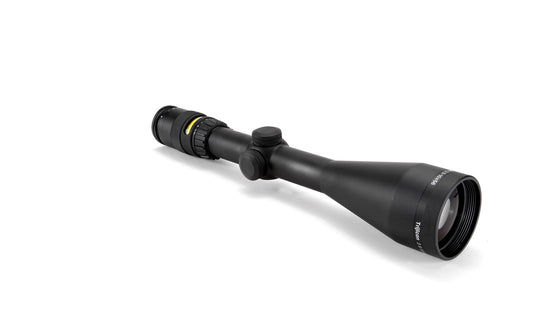 AccuPoint® 2.5-10x56 Riflescope w/ BAC, Amber Triangle Post Reticle, 30mm Tube, Matte Black, Capped Adjusters