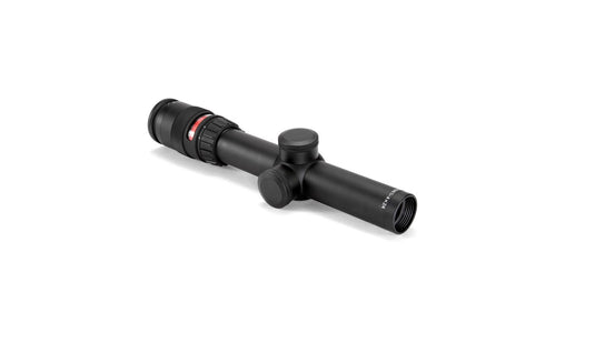 AccuPoint® 1-4x24 Riflescope w/ BAC, Red Triangle Post Reticle, 30mm Tube, Matte Black, Capped Adjusters