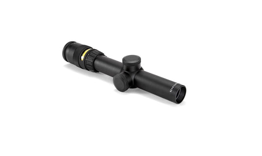 AccuPoint® 1-4x24 Riflescope w/ BAC, Amber Triangle Post Reticle, 30mm Tube, Matte Black, Capped Adjusters