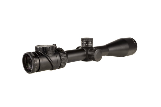 AccuPoint® 4-24x50 Riflescope Duplex Reticle with Green Dot, 30mm Tube, Satin Black, Exposed Elevation w/ Return to Zero Feature