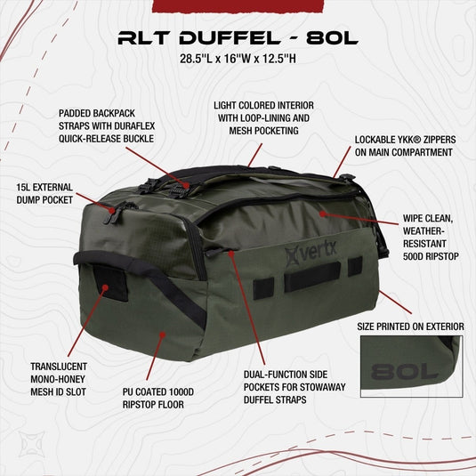 Black RLT Duffel 80L